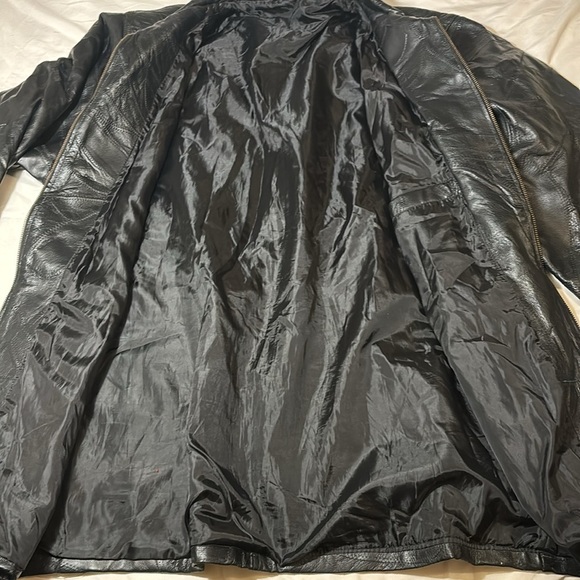 Vintage Black Leather Blazer Jacket - Picture 8 of 10